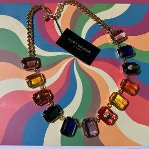 NWT$168 Kurt Geiger Frontal Gemstone Rainbow Necklace